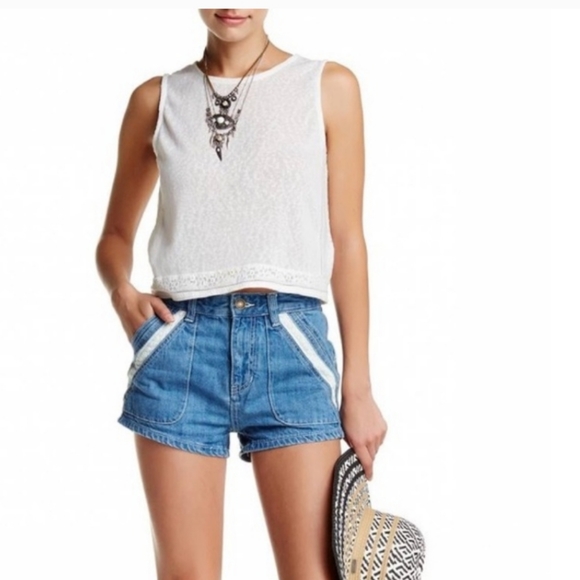 Free People Sweet Surrender Denim Shorts - Picture 2 of 12